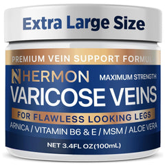 Hermon varicose cream bottle for easy daily application to support leg comfort
