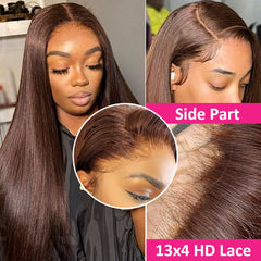 Bleached-safe chocolate brown lace front wig from Hermosa for safe color customization.