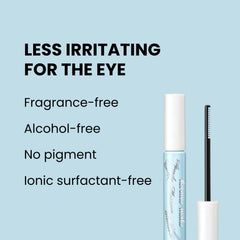 Heroine Make Mascara Remover precision brush coats each lash for complete cleansing.