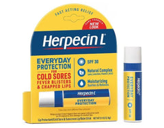 Herpecin-L SPF 30 lip protectant shields lips from sun.