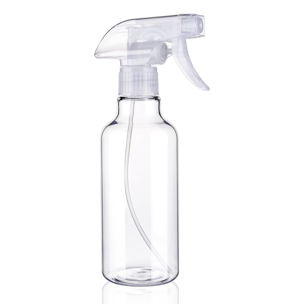 Hethyo 12oz clear spray bottle with adjustable nozzle for mist or stream applications
