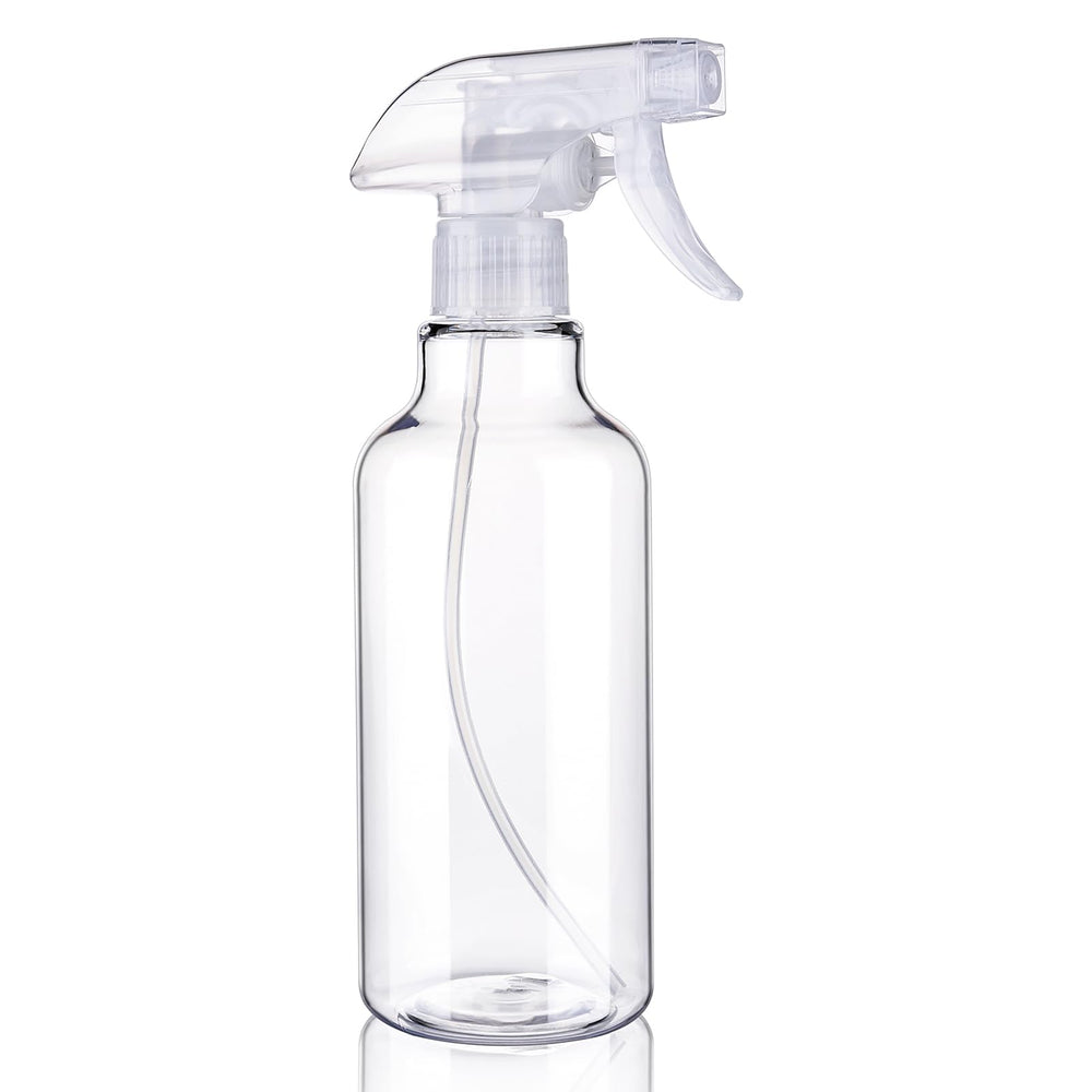 Hethyo 16.9oz spray bottle clear front view for everyday misting.
