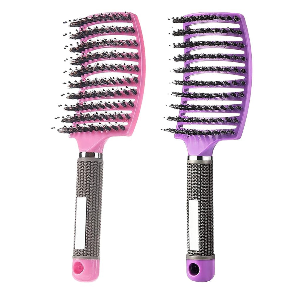 Heubek Magical Ultra Detangling Brush pink purple handle eases detangling for all hair types.