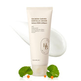 HEVEBLUE Salmon Caring Centella Cream jar with hydrating formula for daily moisture
