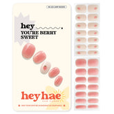 Heyhae, tiras de gel semicuradas con brillo rosa para uñas elegantes.