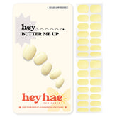 Heyhae semi cured gel nail strips in solid yellow packaging for at-home salon-quality nails