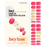 Heyhae semi-cured nail strips neon pink sun cure for quick at-home manicure