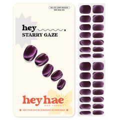 Heyhae tiras gel ojo de gato moradas en uñas con efecto dinámico