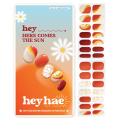 Heyhae tiras gel semicurado enfoque verano floral rojo uñas vibrantes y duraderas.