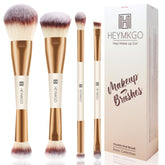 HEYMKGO makeup brush set dual-ended for foundation and powder application.