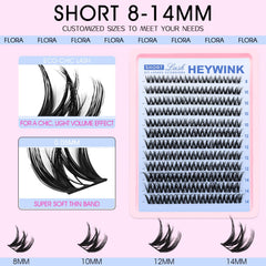 HEYWINK Flora ultra-thin-base-closeup highlights natural root definition and seamless lash blending.