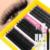 HEYWINK lash clusters kit 60D-80D-100D delivers bold volume with strong bond for long wear.