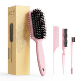 HEZ Curl Defining Brush in pink for gentle detangling and curl shaping.