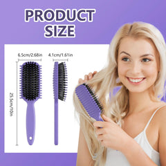 HEZ double-edge brush close-up demonstrates smooth glide and detangling