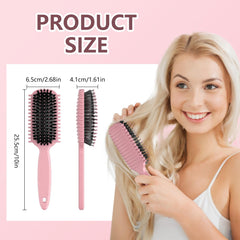 HEZ Double edge comb in pink for smooth styling without snagging.