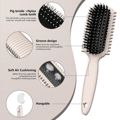 HEZ Slick Back Brush provides even bristle distribution for sleek styling.