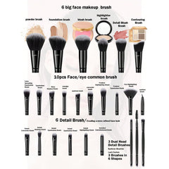 HGHDBT ergonomic handle design reduces hand fatigue during extended makeup sessions.