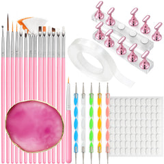 HHOOMY nail art brushes set in pink for detailed designs and smooth polish application.