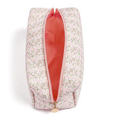 HHQQWZ makeup bag opened showing spacious interior for full-size cosmetics