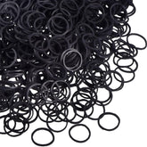 Hicarer mini rubber hair bands in black for secure ponytails and braids