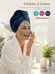 Hicober turbante antienredo, secado suave para cabello húmedo.