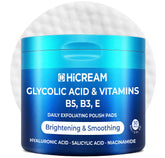 Hicream discos exfoliantes con empaque de 50 unidades para rutina diaria.