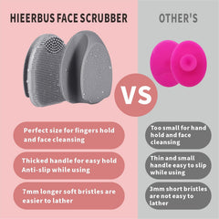 HIEERBUS ergonomic-handle face brush supports secure grip during cleansing