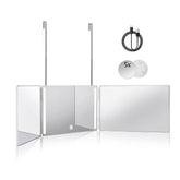 HIEEY 3 Way 360 mirror with LED lighting for precise makeup checks.