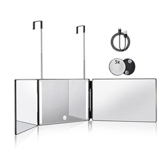 HIEEY 3-Way Mirror with LED lighting for precise styling checks