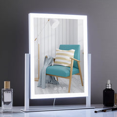 HIEEY lighted makeup mirror features 5X magnification for precise detail.