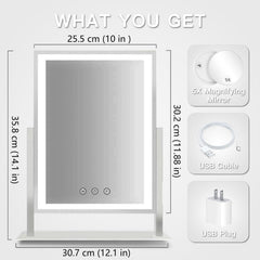 HIEEY makeup mirror with three lighting modes for accurate skin tone