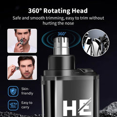 HIENA PRO nose trimmer in use for quick upkeep.