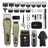 Hiena Pro professional cordless clipper kit, ideal for home barbering and personal grooming.