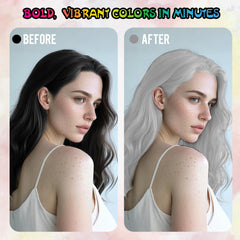 HIESGIE Silver White party look spray creates bold looks for Halloween and cosplay.
