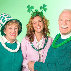 HIFANMM family photo headband in bright green pairs with various outfits.