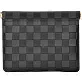 HIGH FIT Leather Pocket Cosmetic Bag front view showing compact purse-friendly design.