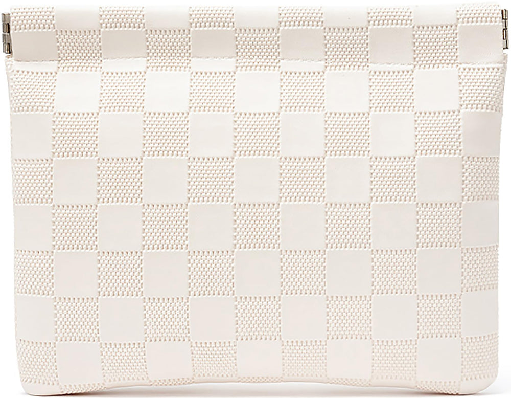 HIGH FIT leather pocket cosmetic bag fits purse essentials with lightweight, durable design.