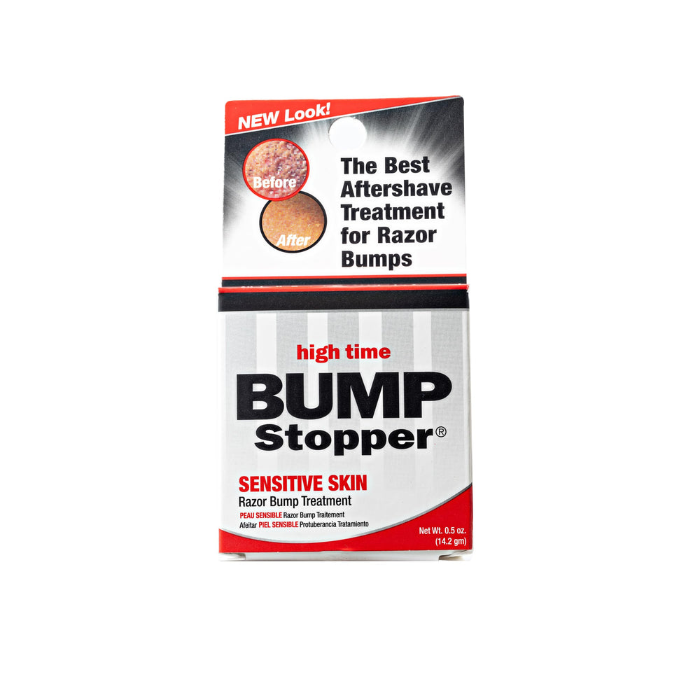 High Time Bump Stopper Sensitive cream jar ready for post-shave care.