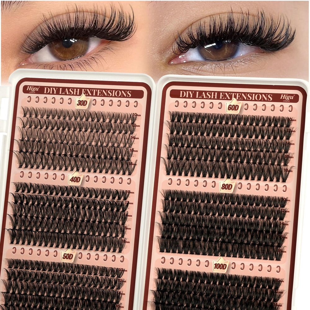 Higu clace lash clusters 600pcs for versatile daily looks.