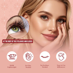 Higu clace eyelashes closeup reveals wispy lashes for natural-looking volume