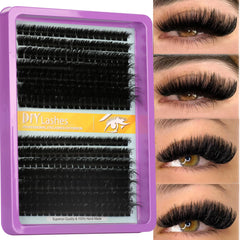 Himirell C Curl lash clusters 280 pcs pack for fuller, natural-looking lashes