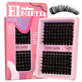 Himirell D Curl lash clusters close-up showing fluffy, natural-looking volume