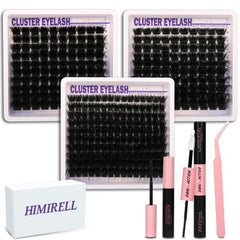 Himirell lashes clusters kit in three styles for customizable volume and natural look