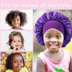 Gorro de seda Himoswis para niños color azul, reduce frizz y protege el cabello