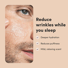 hims Goodnight Wrinkle Cream aplicacion noche en rostro y cuello