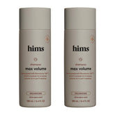 Hims & Hers Max Volume Shampoo bottle showing root lift and fuller-looking hair.