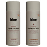 Hims Max Volume Shampoo bottle shows root lift and fresh scalp feel.