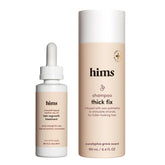 Hims Thick Fix shampoo bottle for daily cleansing and fuller-looking hair.