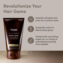 hims Under Cover application process shows even dye distribution on hair.