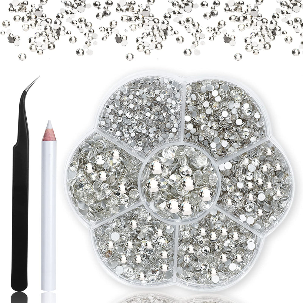 HINABTRU set de piedras cristal uñas, brillo intenso para decorado de uñas.
